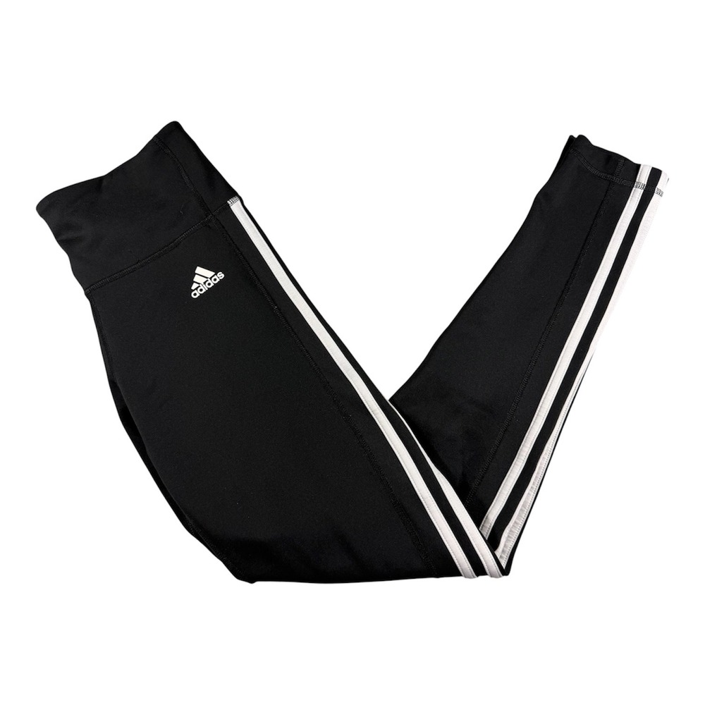 Adidas Climalite Leggings Womens Size S Black White 3-Stripe Athletic Tights